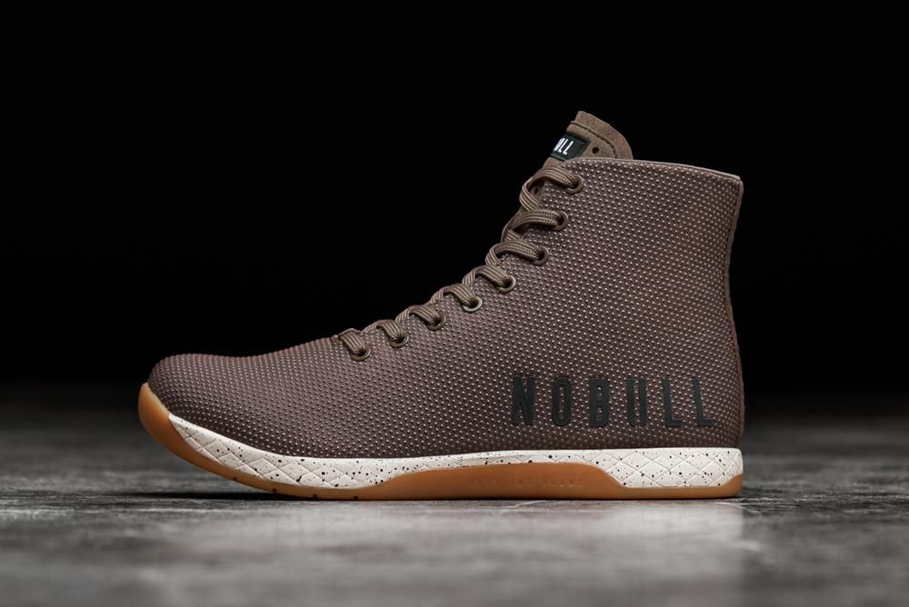 NOBULL Men's High-Top Chestnut Training Shoes - Chocolate - Ireland (5619GFLSD)